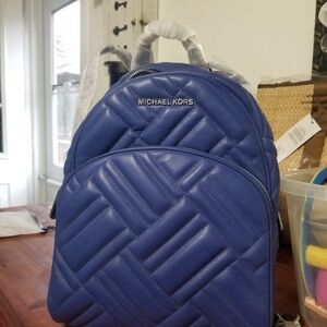 Michael Kors Royal Blue Quilted Backpack